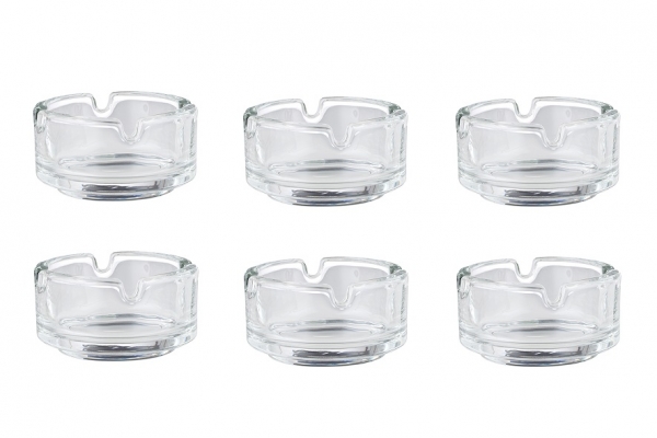 Glasascher 7,2cm Klarglas Aschenbecher